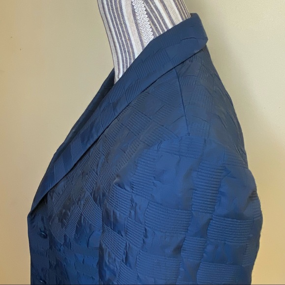 Marlowe Metallic Navy Blue Lined Suit Blazer Sz S - Picture 7 of 16